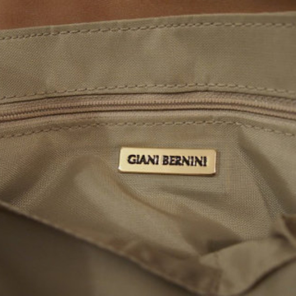 GIANI BERNINI SHOULDER BAG TAN LEATHER TEXTURED - Picture 6 of 6